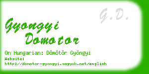gyongyi domotor business card